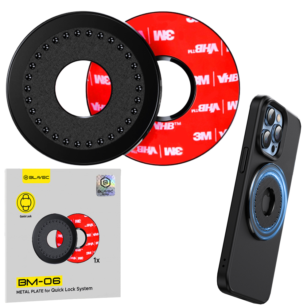 Blavec BM-06 | Uniwersalna Blaszka 2w1 do Uchwytów Quick Lock + MagSafe