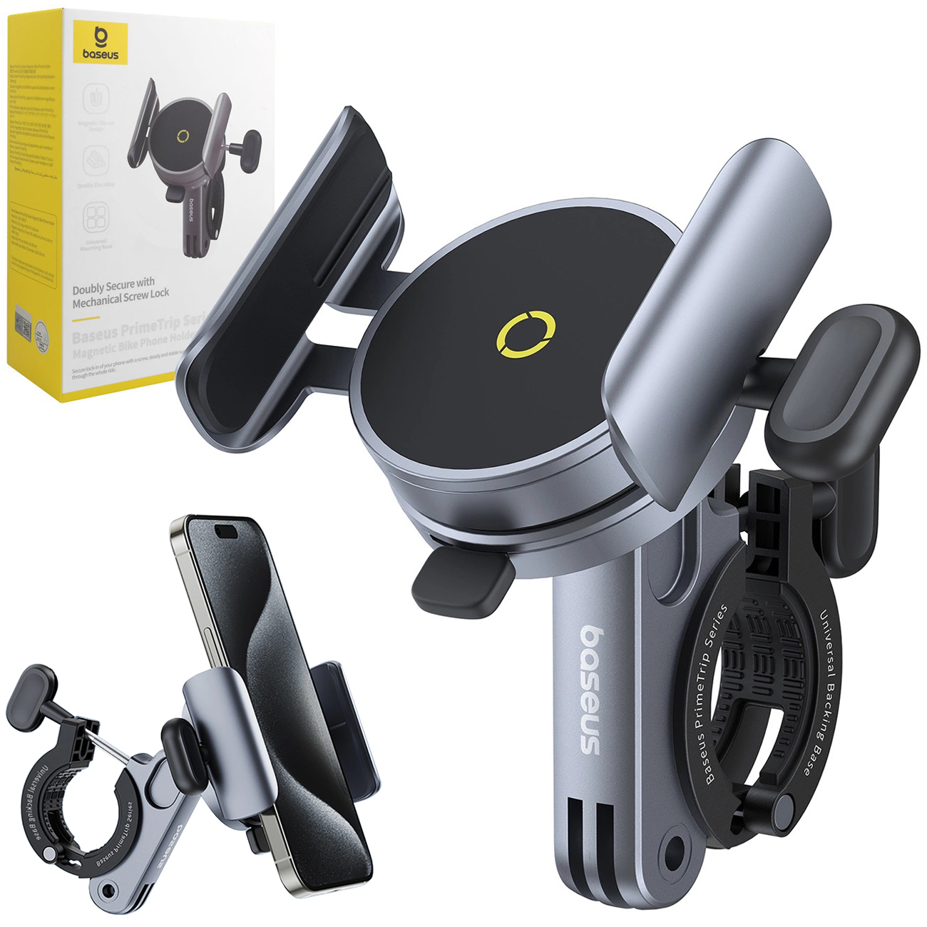 Baseus PrimeTrip | Uchwyt Rowerowy 2w1 Magnetyczny Skręcany | Szybkie Wypinanie