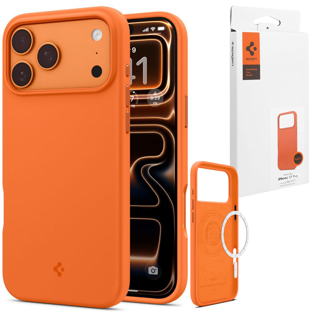 Etui SPIGEN Silicone Fit MagSafe | Cosmic Orange do Apple iPhone 17 Pro