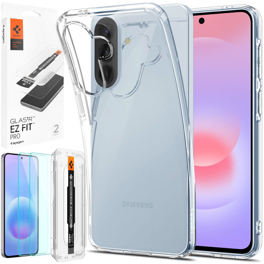 Etui SPIGEN Liquid Crystal | Crystal Clear + 2x SZKŁO Spigen do Samsung Galaxy A57 5G