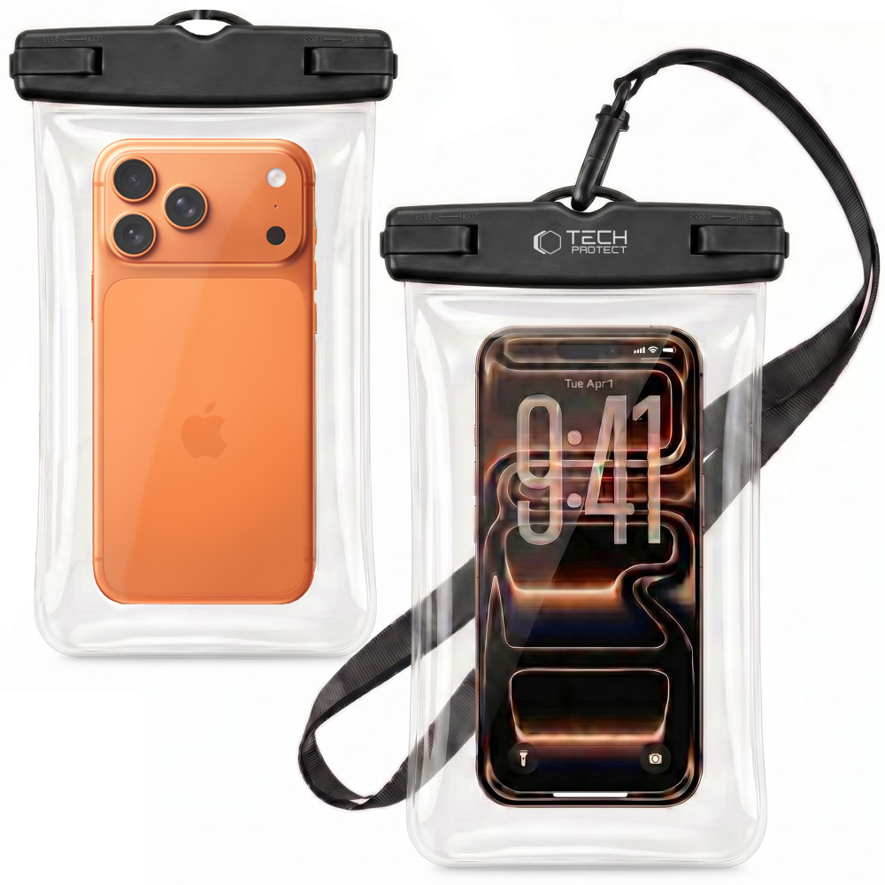 TP | Uniwersalne Wodoszczelne Etui IPX8 na Telefon | do 6.9″ | Czarne