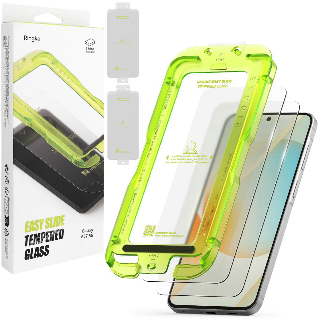 2x Szkło Hartowane RINGKE Easy Slide Tempered Glass + Aplikator do Samsung Galaxy A57 5G