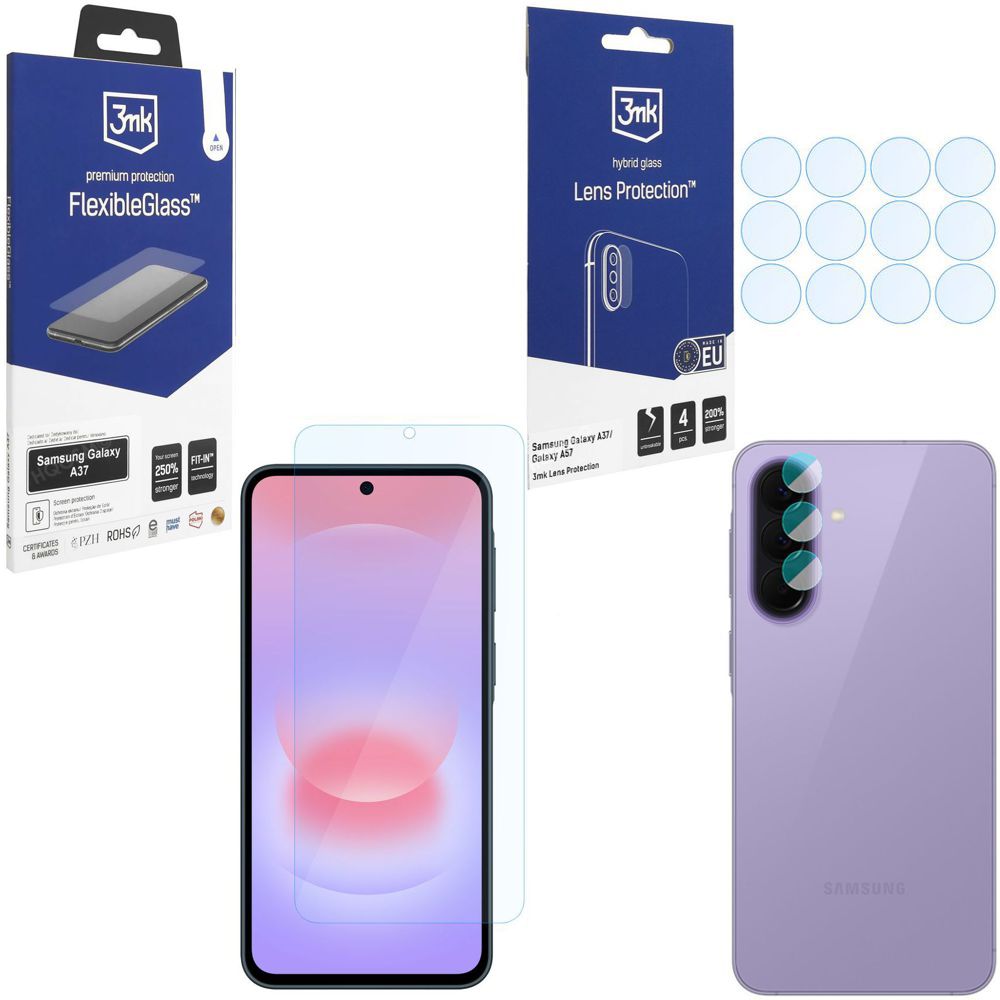SZKŁO 3mk Flexible Glass + 4x SZKŁO na Aparat do Samsung Galaxy A37 5G