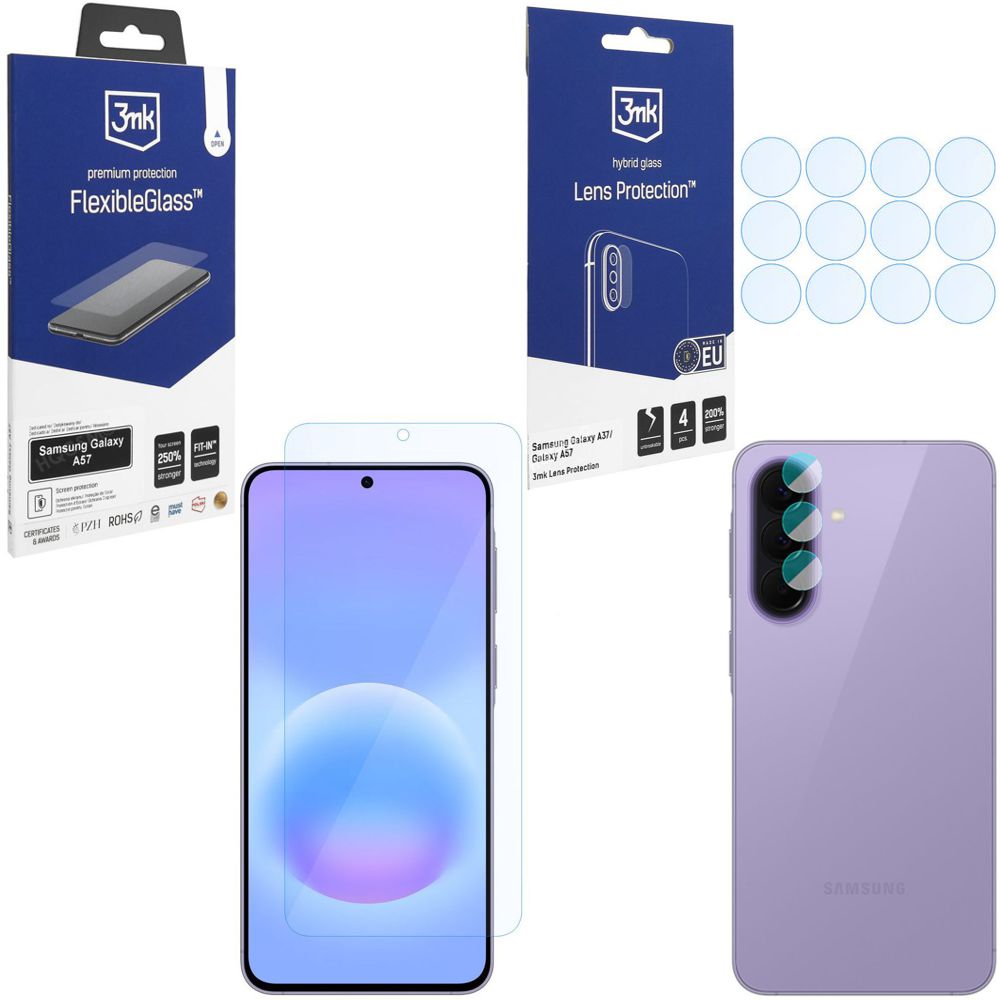 SZKŁO 3mk Flexible Glass + 4x SZKŁO na Aparat do Samsung Galaxy A57 5G