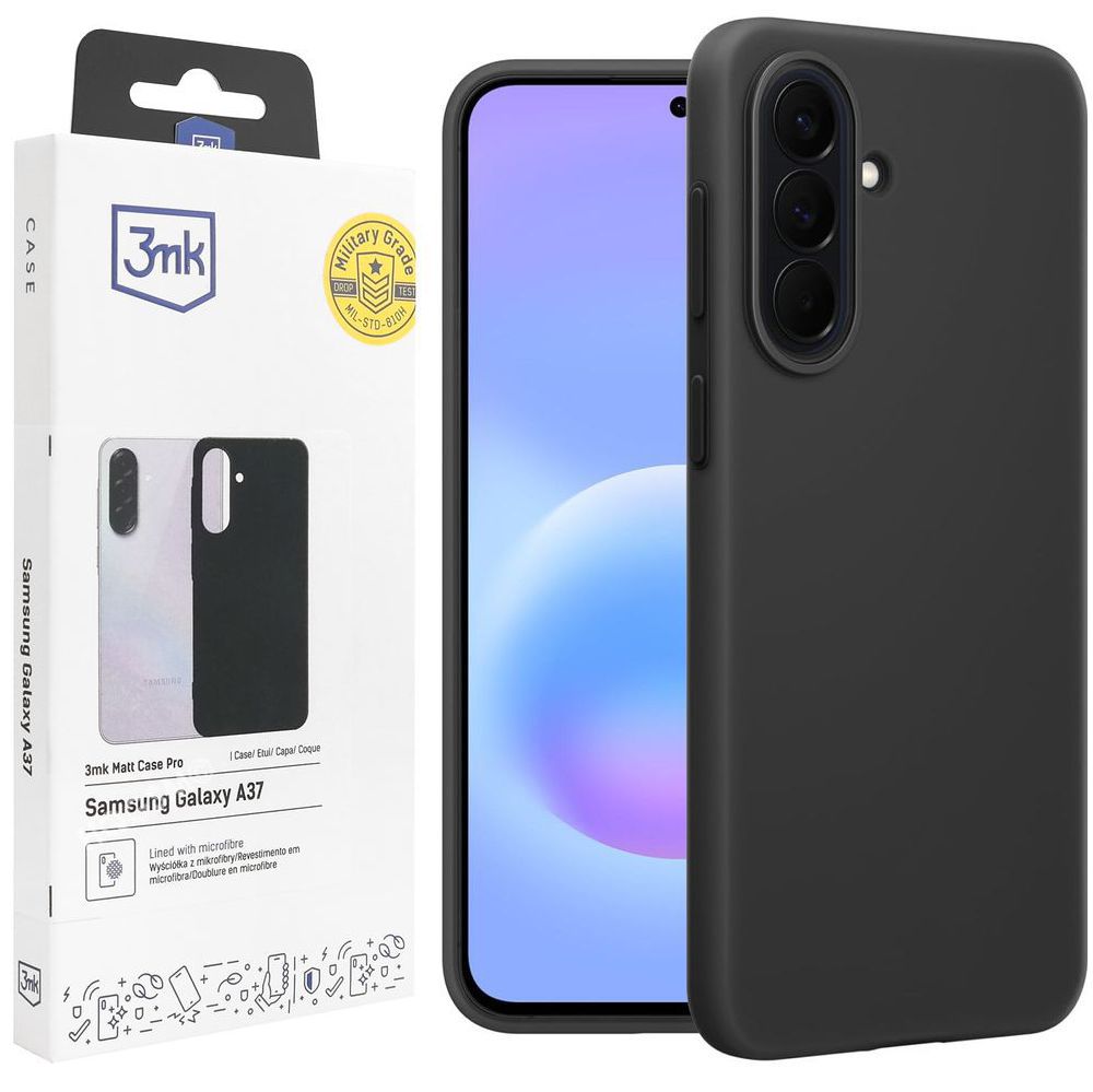 Cienkie Etui 3mk Matt Case Pro | Black do Samsung Galaxy A37 5G