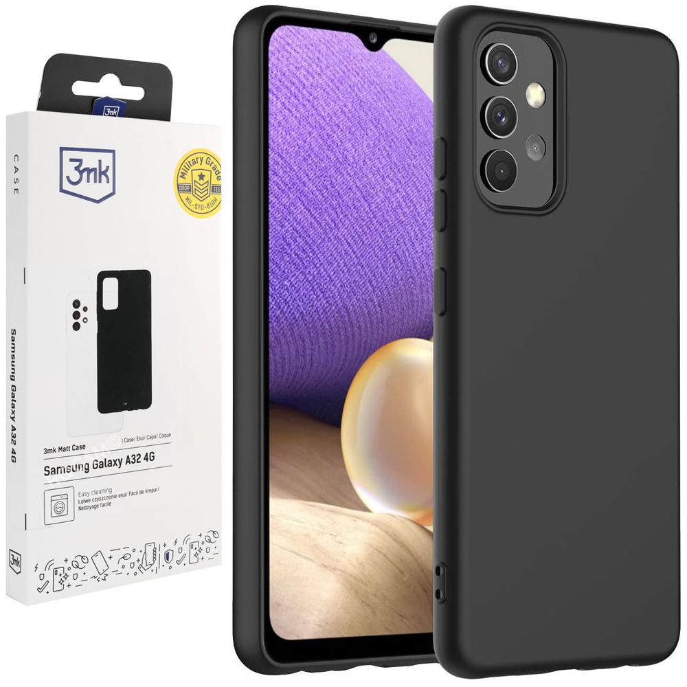 Cienkie Etui 3mk Matt Case | Black do Samsung Galaxy A32 4G