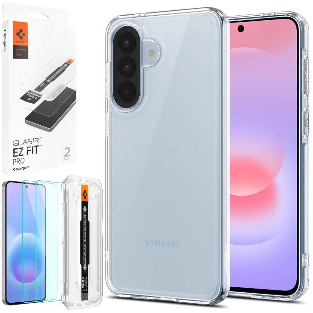 Etui SPIGEN Ultra Hybrid | Crystal Clear + 2x SZKŁO Spigen do Samsung Galaxy A57 5G