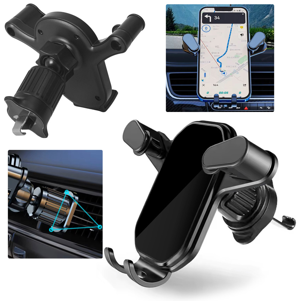 BS | Grawitacyjny Uchwyt Samochodowy do Kratki Nawiewu | Black