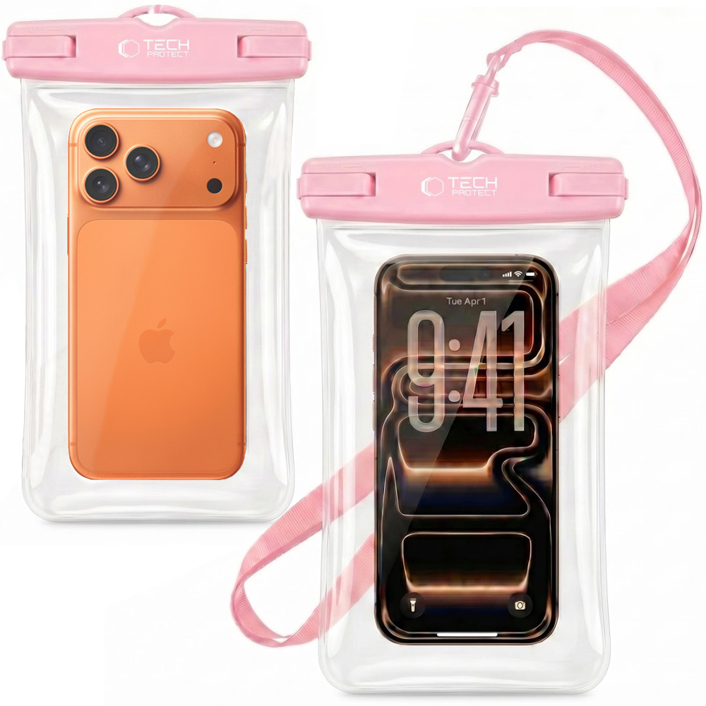 TP | Uniwersalne Wodoszczelne Etui IPX8 na Telefon | do 6.9″ | Różowe