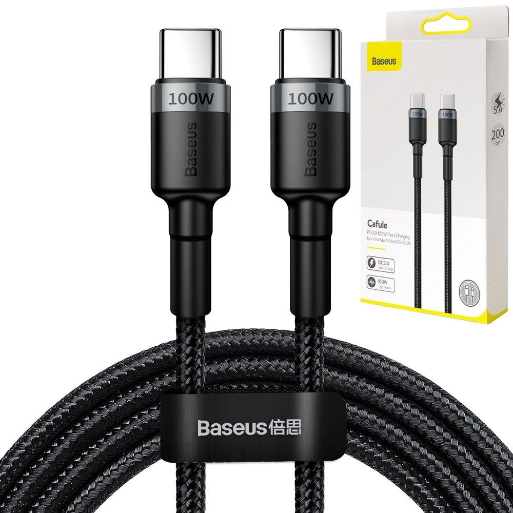 Baseus | Szybki Kabel USB-C Power Delivery 100W | w Oplocie | 200cm