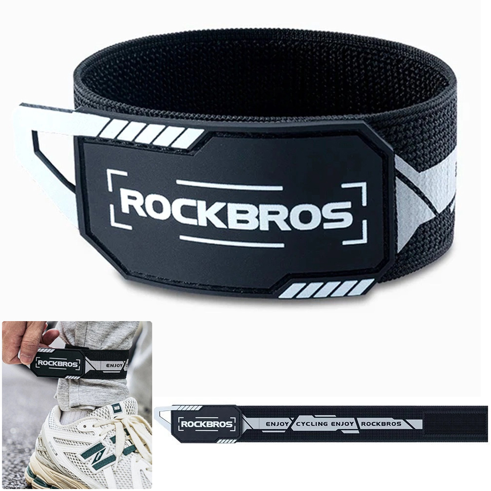 Rockbros | Opaska Odblaskowa na Nogę Ramię | Rowerowa do Biegania | Czarna