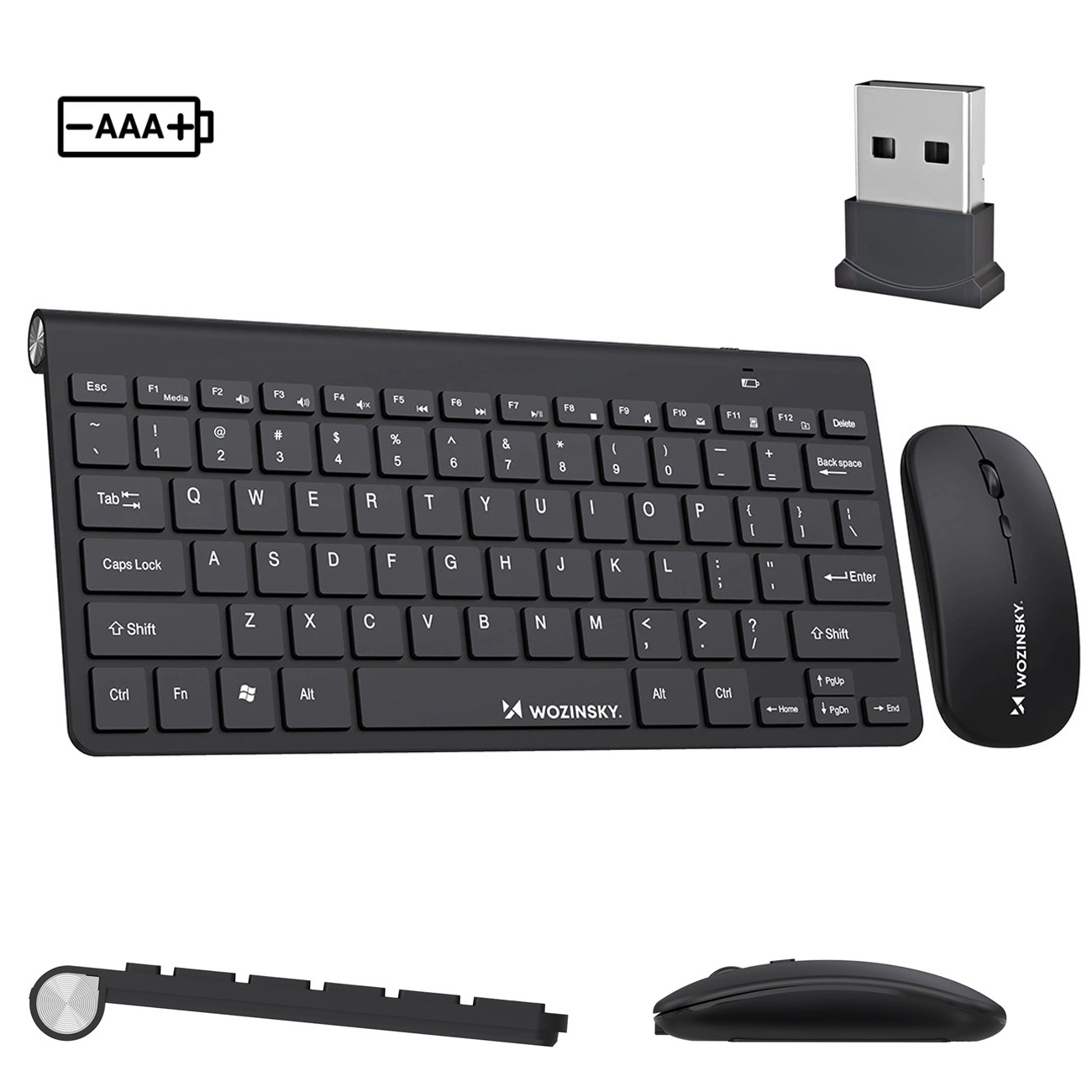 Wozinsky WZKM-078 | ZESTAW Bezprzewodowy: Klawiatura + Mysz | 2.4GHz Odbiornik USB