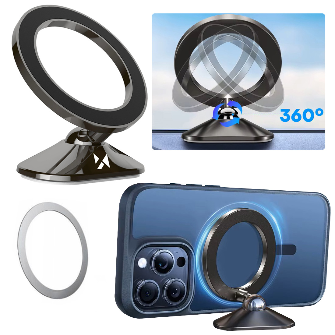 Wozinsky | Uchwyt Samochodowy Samoprzylepny z MagSafe | Magnetyczny do Deski