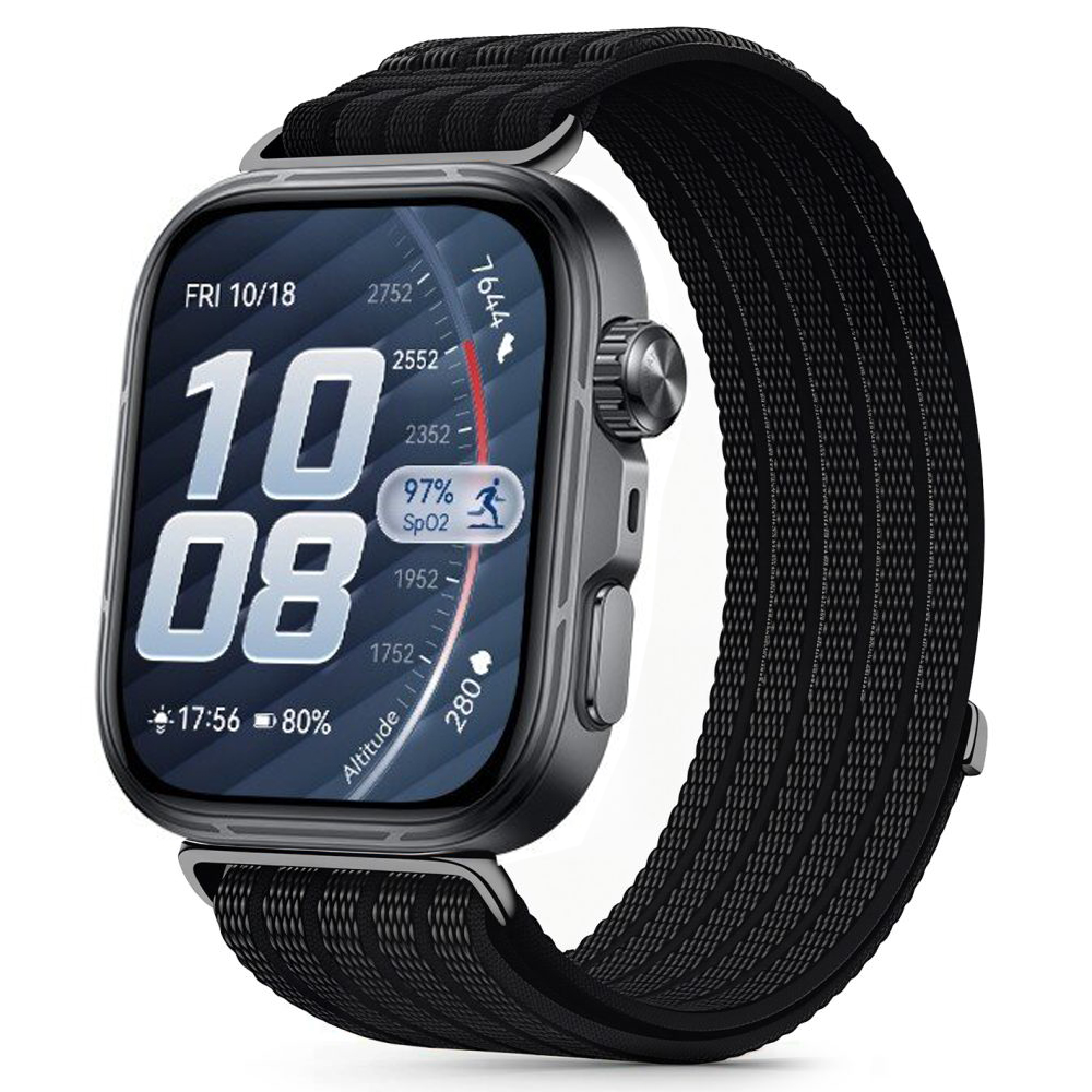 Sportowy Pasek Opaska NYLON Velcro | Black do Huawei Watch Fit 5 / 5 Pro / 4 / 4 Pro / 3
