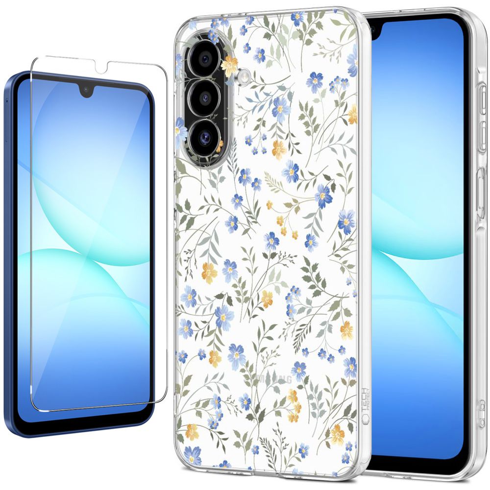 Cienkie Etui Silicone Case | Kwiaty + SZKŁO do Samsung Galaxy A17 LTE/5G