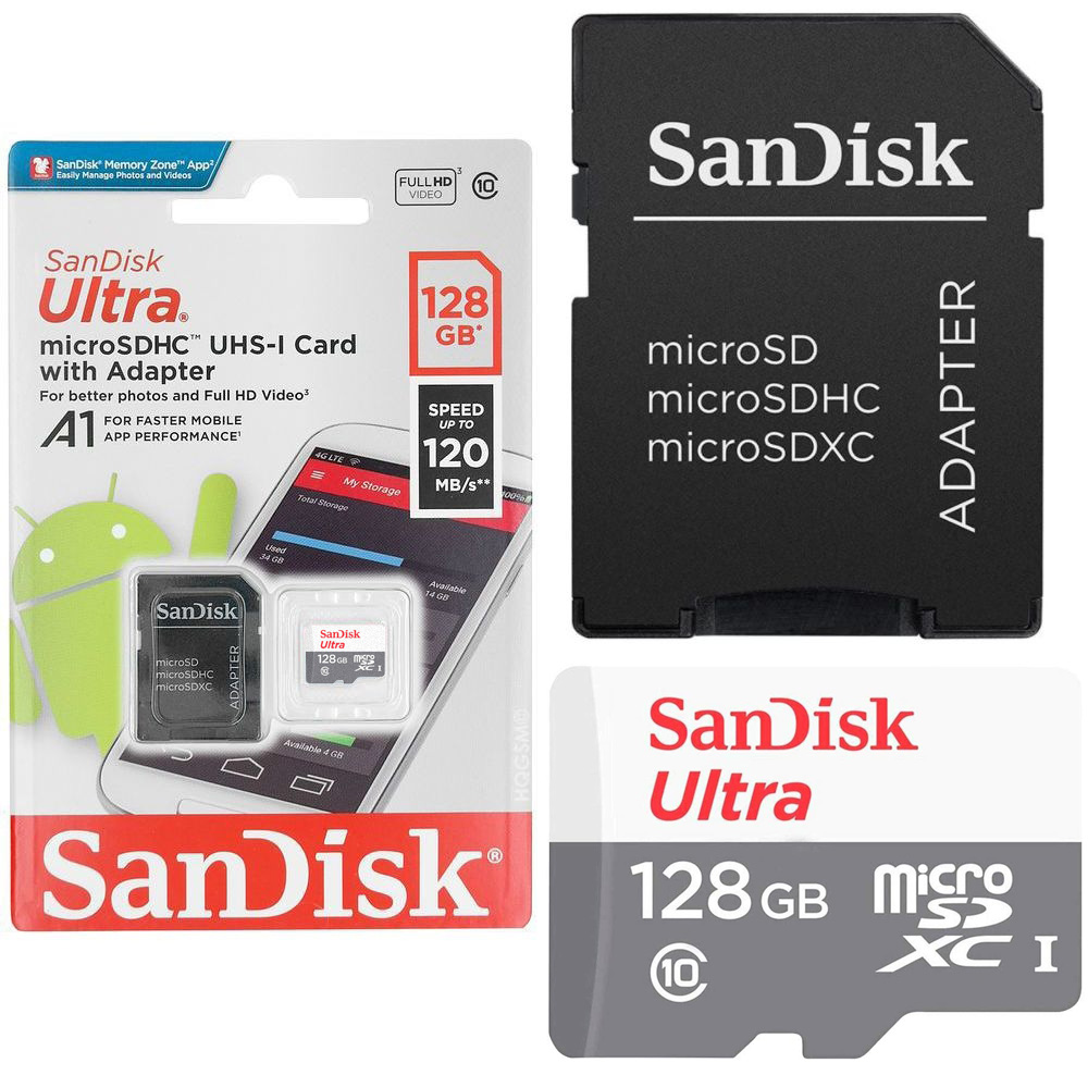 Karta Pamięci SanDisk microSDHC 128GB 100MB/s C10 A1 UHS-I + Adapter