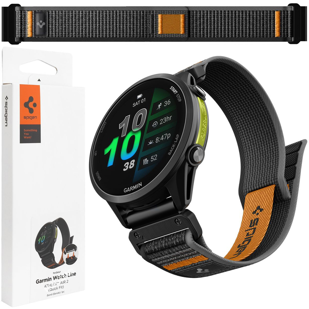 Pasek SPIGEN Athlex Air 2 | QuickFit 22 | Active Black Orange do Garmin