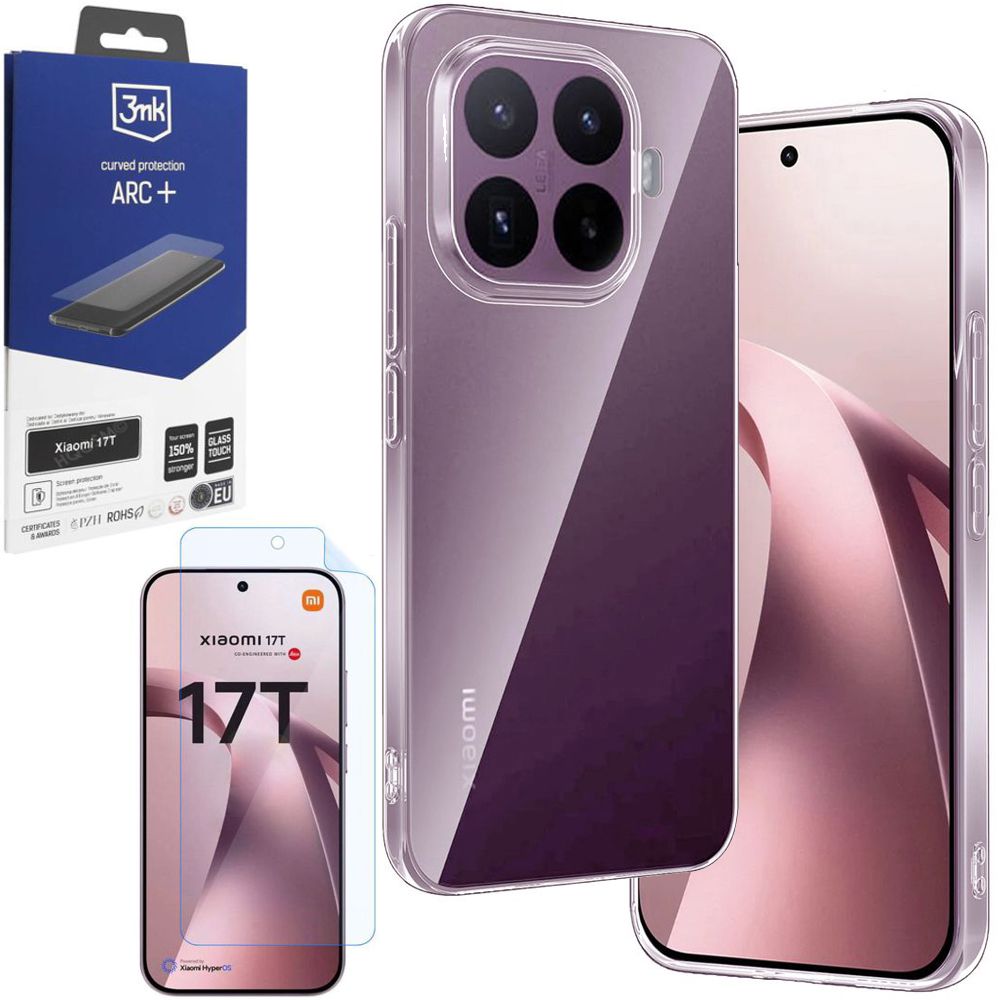 Etui 3mk Clear Case | Bezbarwne + FOLIA 3mk do Xiaomi 17T