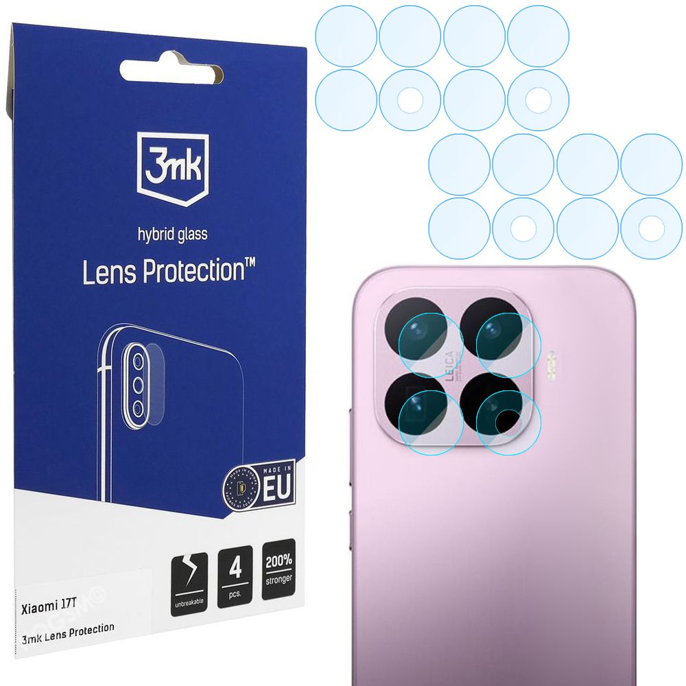 4x 3mk Lens Protection | Szkło Hybrydowe na Obiektyw Aparat do Xiaomi 17T
