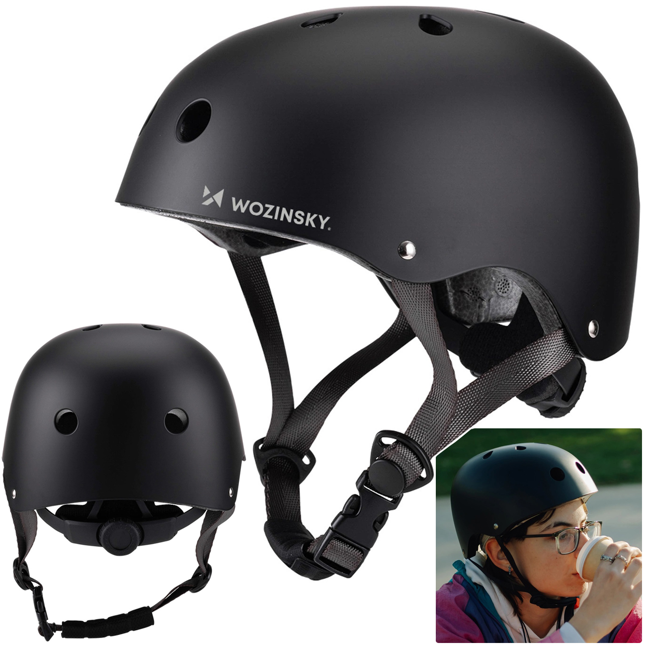 Kask Rowerowy typu Orzeszek | dla Dziecka S 48-52cm | Czarny