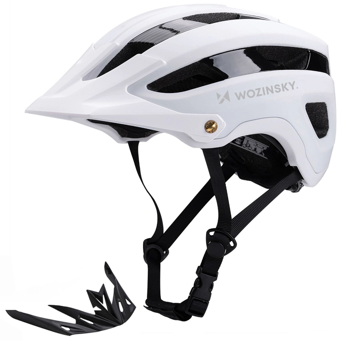 Kask Rowerowy z Odpinanym Daszkiem | XL 57-62cm | Biały