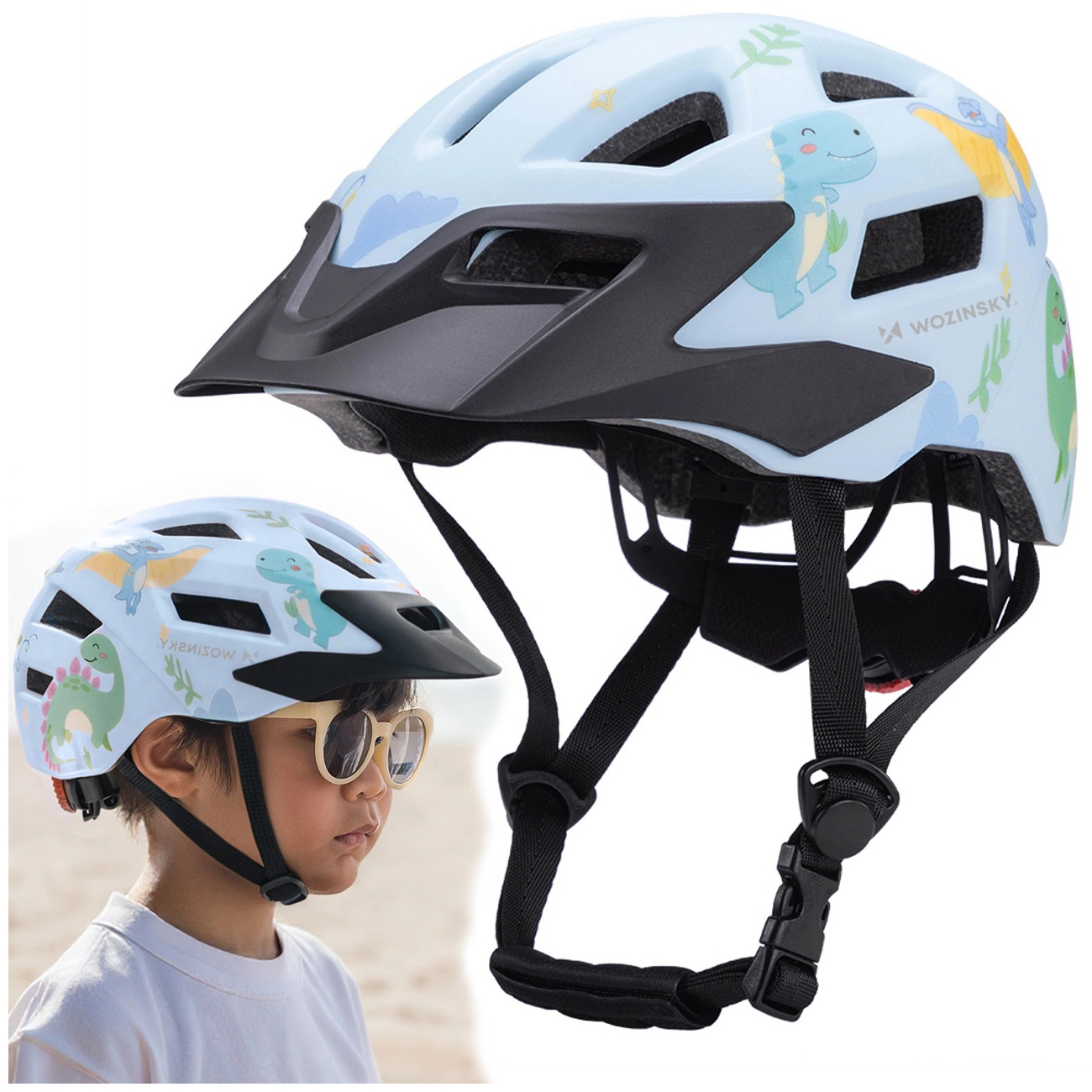 Kask Rowerowy z Odpinanym Daszkiem | dla Dzieci | S 48-52cm | Niebieski