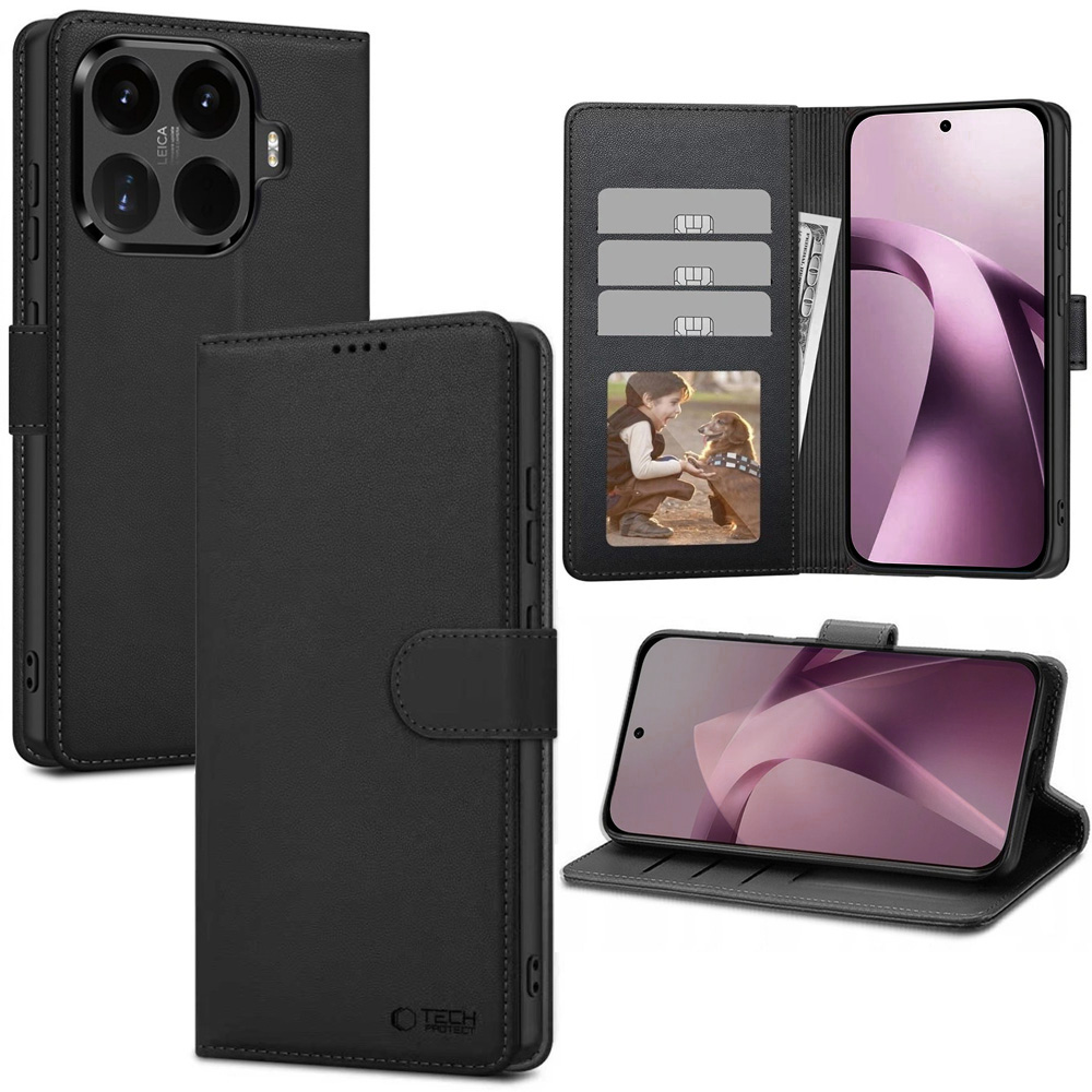 Etui z Klapką Wallet Case | Czarne do Xiaomi 17T Pro