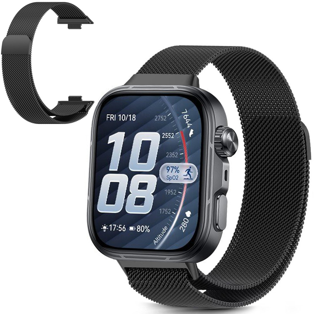 Pasek Bransoleta Siatka Milanese Mesh Band | Black do Huawei Watch Fit 5 / 5 Pro / 4 / 4 Pro / 3