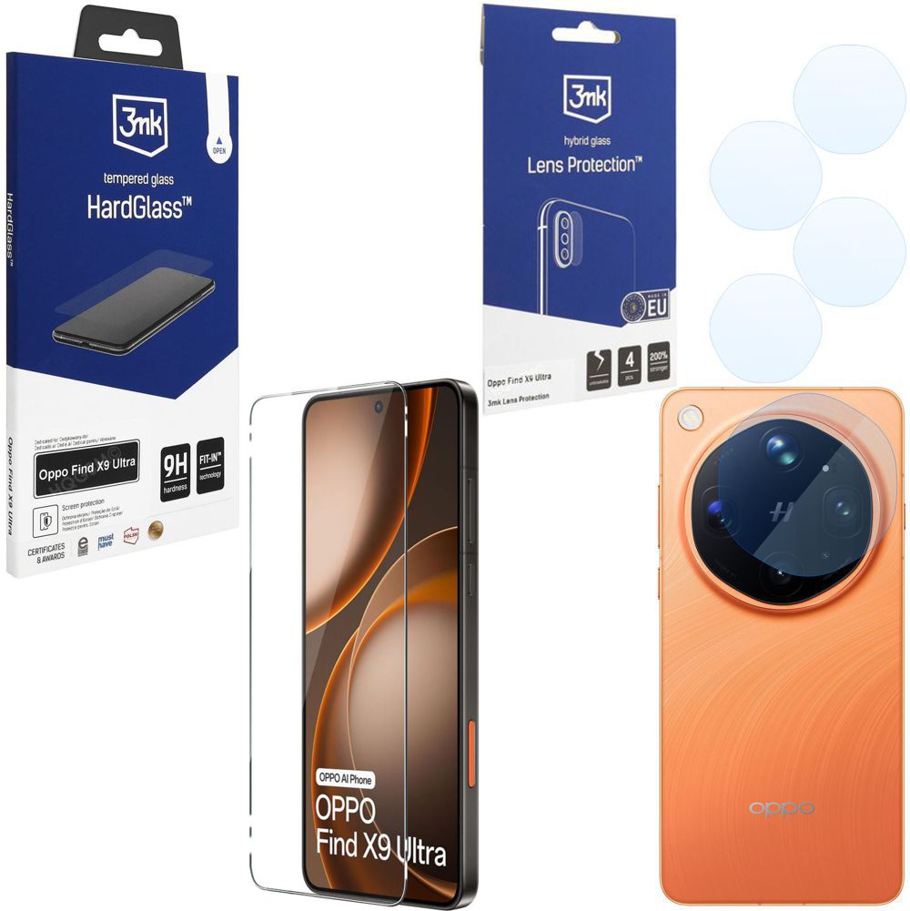 SZKŁO 3mk HardGlass + 4x Szkło na APARAT do OPPO Find X9 Ultra