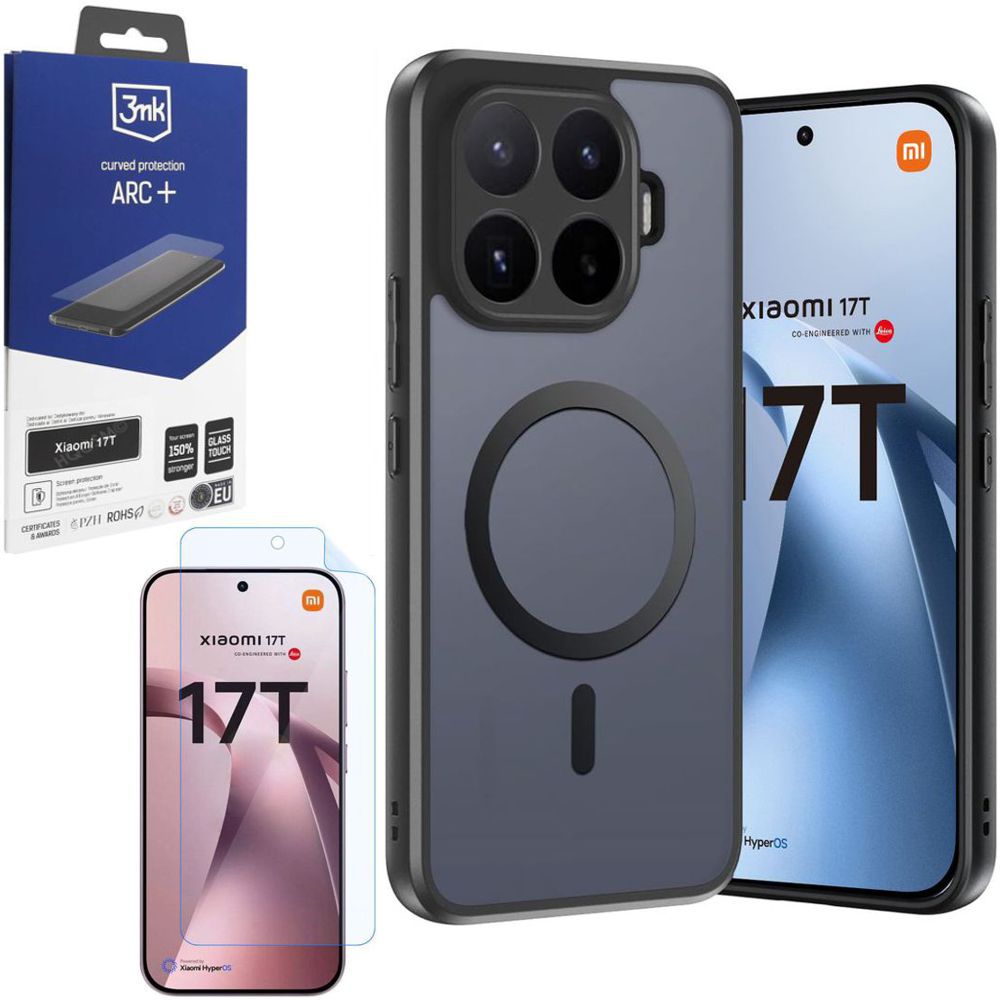 Etui Hybrydowe Magnetic Case | Matte Black + FOLIA 3mk do Xiaomi 17T