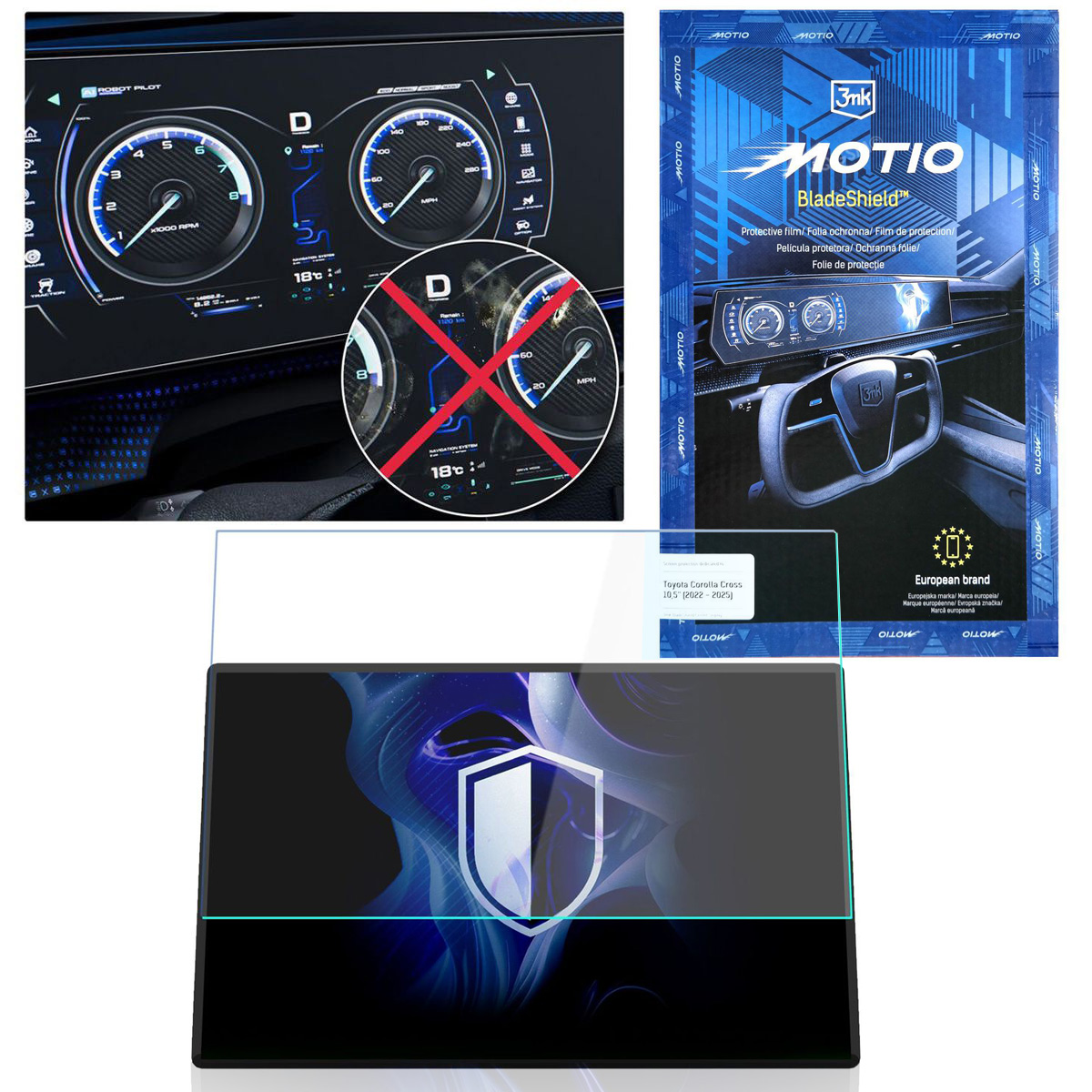 3mk MOTIO BladeShield | Matowa Folia Ochronna na Ekran do Toyota Corolla Cross 10.5″ (2022-2025)