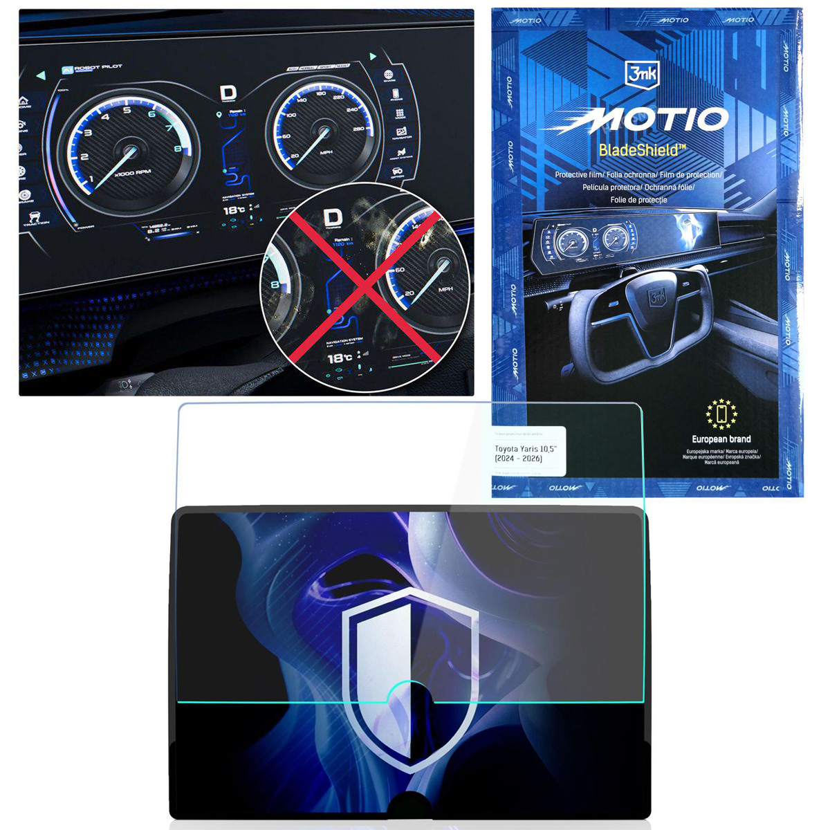 3mk MOTIO BladeShield | Matowa Folia Ochronna na Ekran do Toyota Yaris 10.5″ (2024-2026)