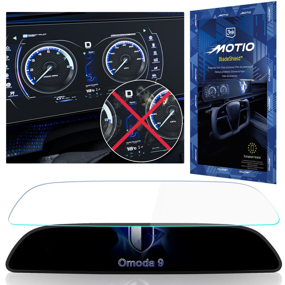 3mk MOTIO BladeShield | Matowa Folia Ochronna na Ekran do OMODA 9 (2025-)