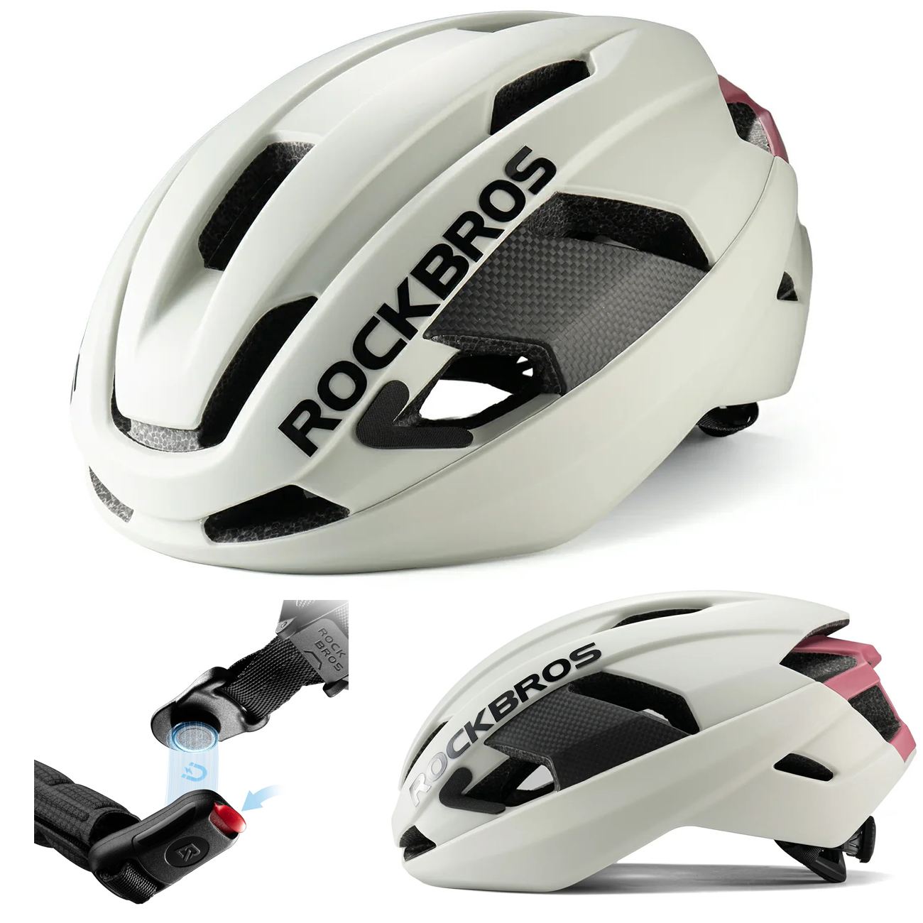 RockBros | Kask Rowerowy z Włókna Węglowego | Unisex 58-62cm | Carbon Grey