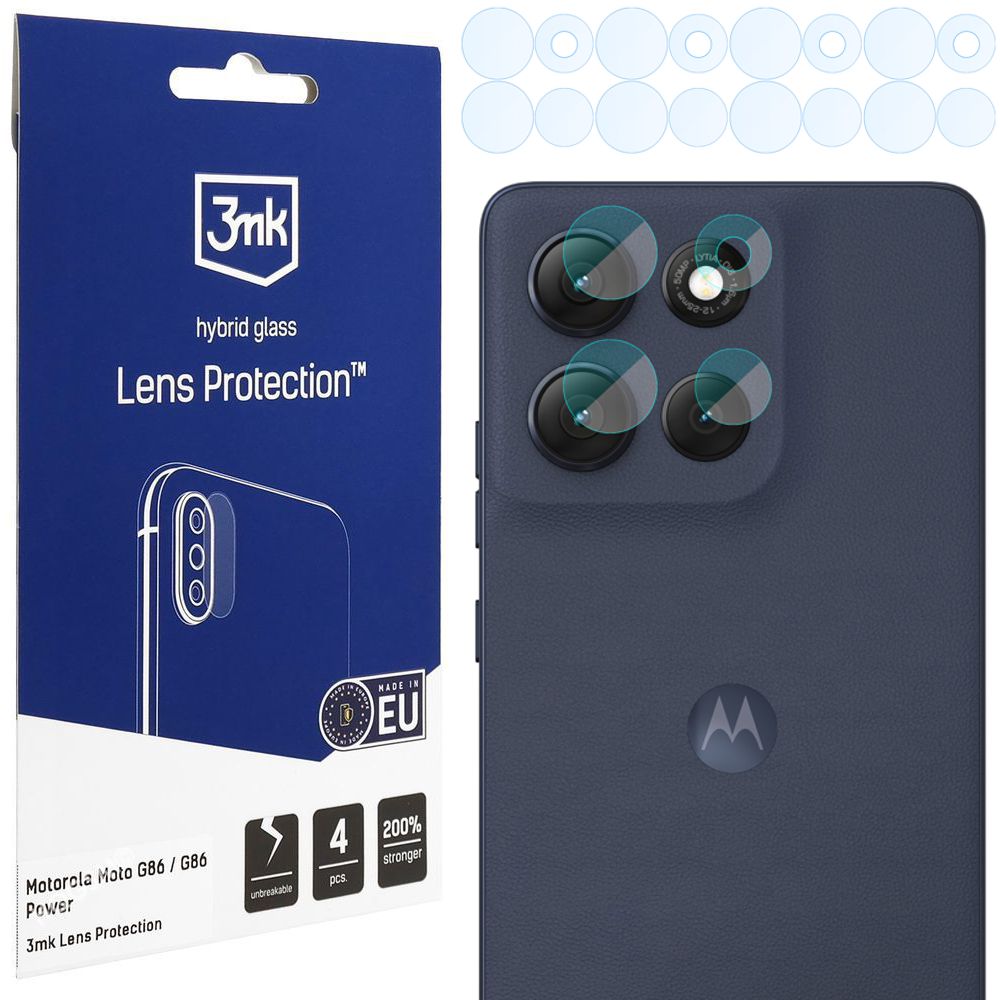 4x 3mk Lens Protection | Szkło Hybrydowe na Obiektyw Aparat do Motorola Moto G86 / G86 Power