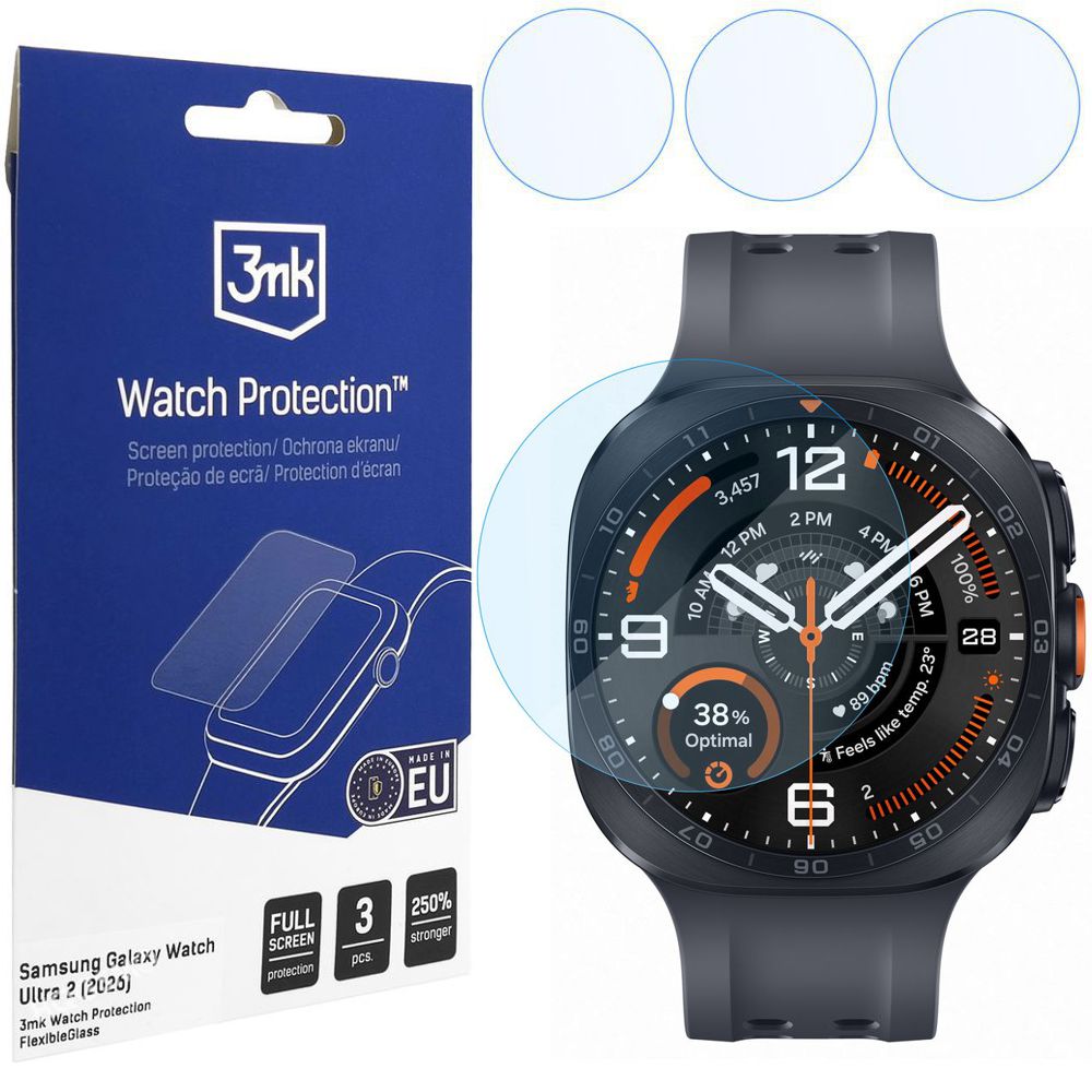 3x Szkło Hybrydowe 3mk Watch Protection do Samsung Galaxy Watch Ultra2 (2026)