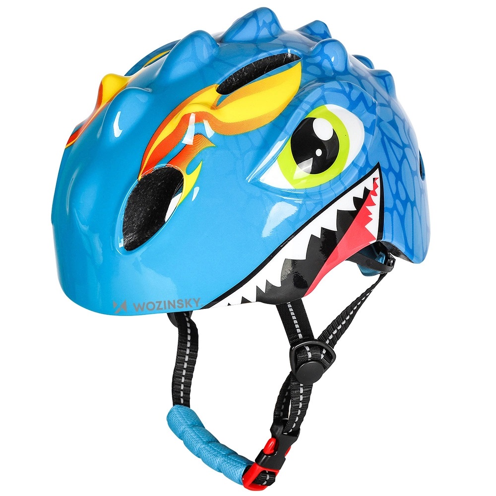 Kask Rowerowy dla Dzieci | S 50-54cm | Dinozaur Niebieski