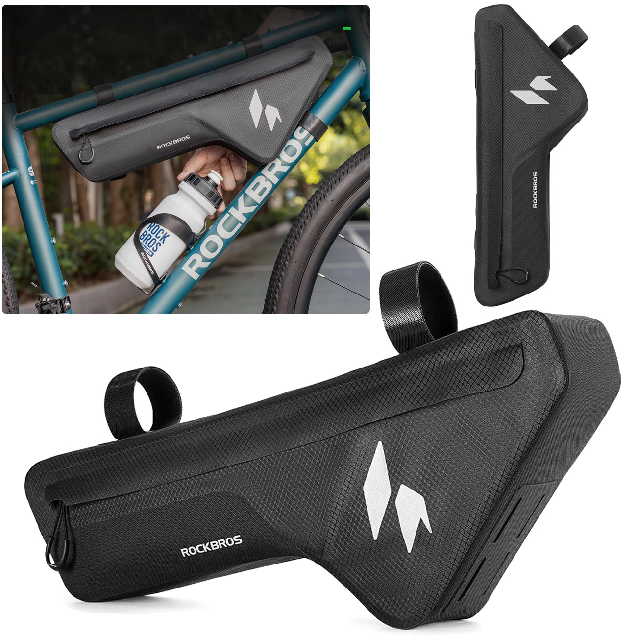 Rockbros Super Slim | Wodoodporna Sakwa Rowerowa | Profilowana Torba na Ramę | 1.9l