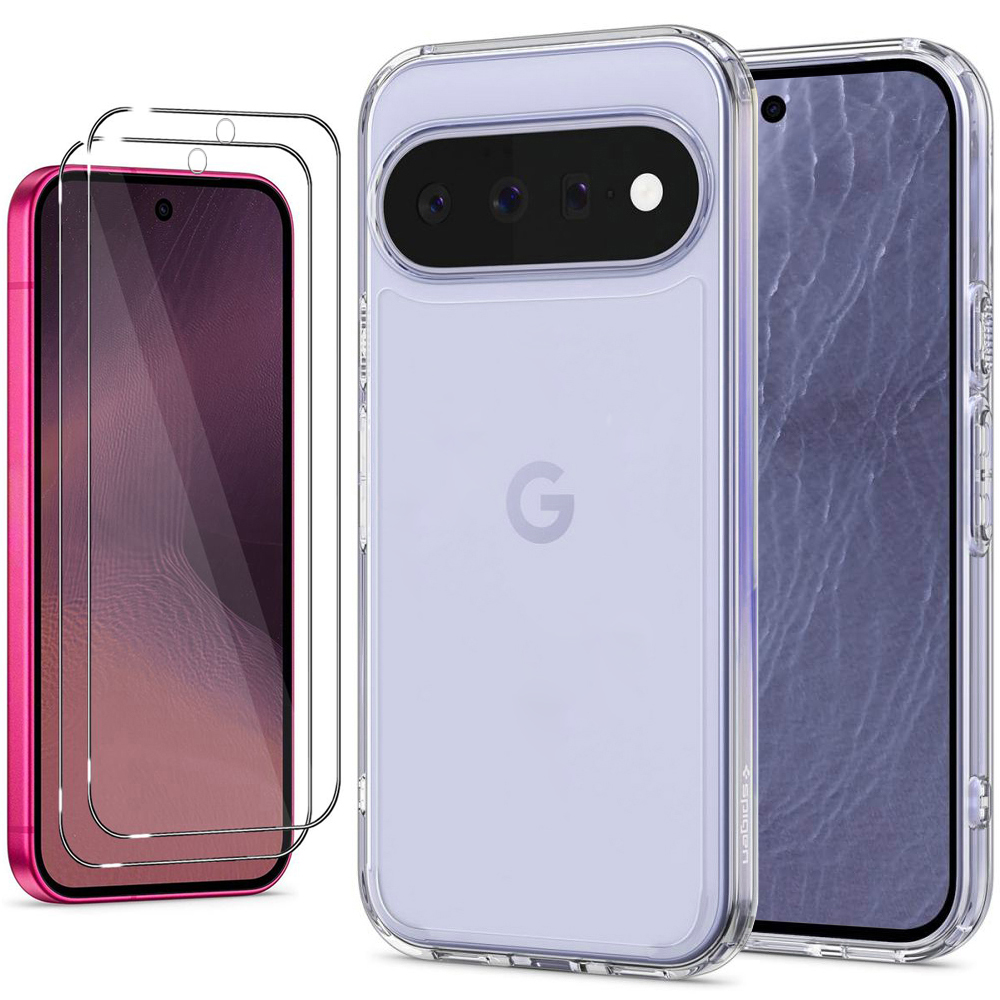 Etui SPIGEN Ultra Hybrid | Crystal Clear + 2x SZKŁO do Google Pixel 11