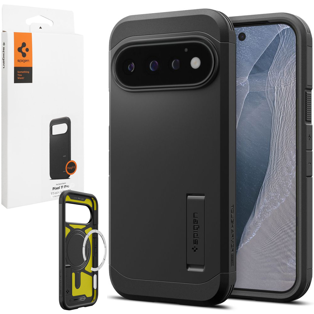 Pancerne Etui SPIGEN Tough Armor PixelSnap | Black do Google Pixel 11 Pro