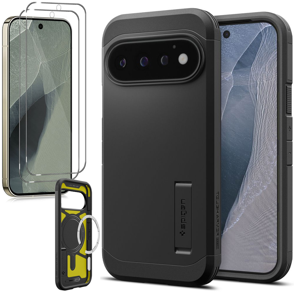 Pancerne Etui SPIGEN Tough Armor PixelSnap | Black + 2x SZKŁO do Google Pixel 11 Pro XL