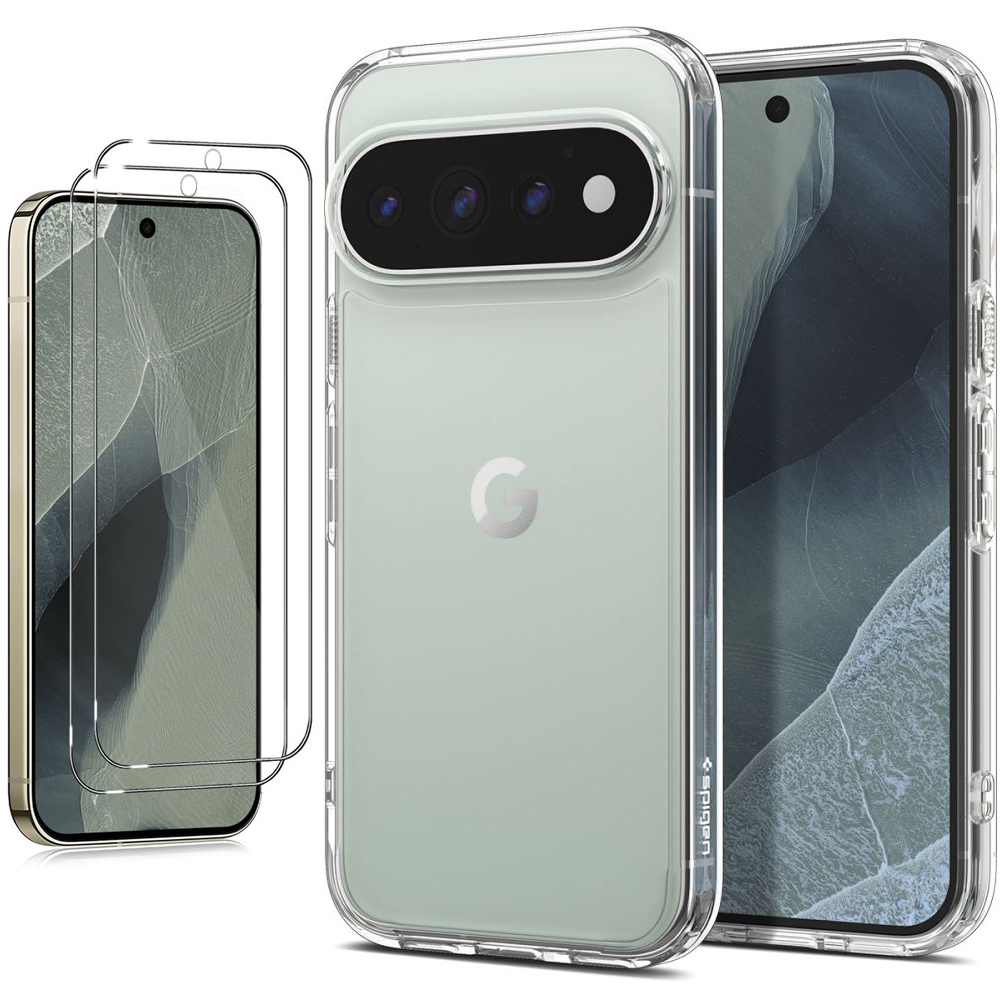 Etui SPIGEN Ultra Hybrid | Clear White + 2x SZKŁO do Google Pixel 11 Pro XL
