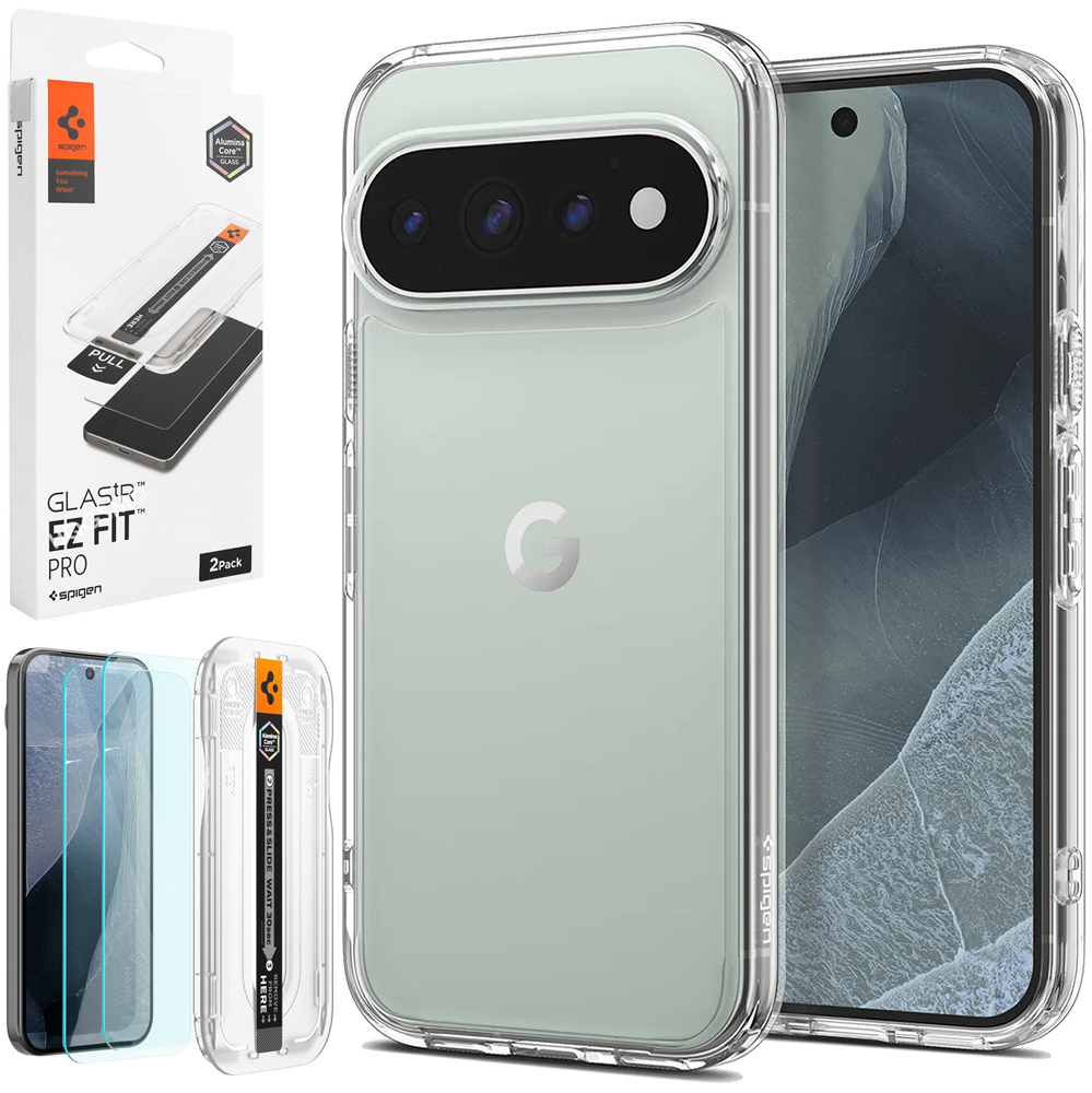 Etui SPIGEN Ultra Hybrid | Clear White + 2x SZKŁO SPIGEN do Google Pixel 11 Pro