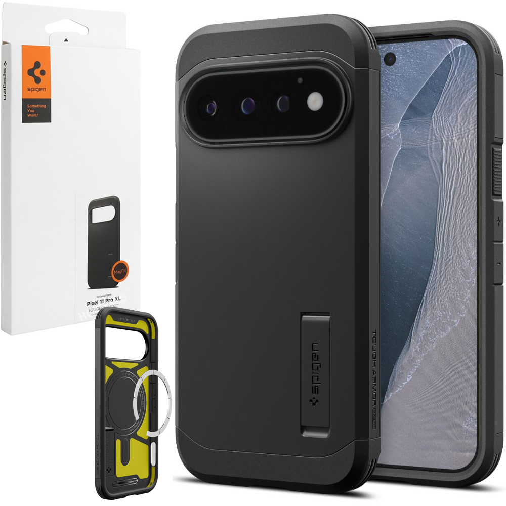 Pancerne Etui SPIGEN Tough Armor PixelSnap | Black do Google Pixel 11 Pro XL