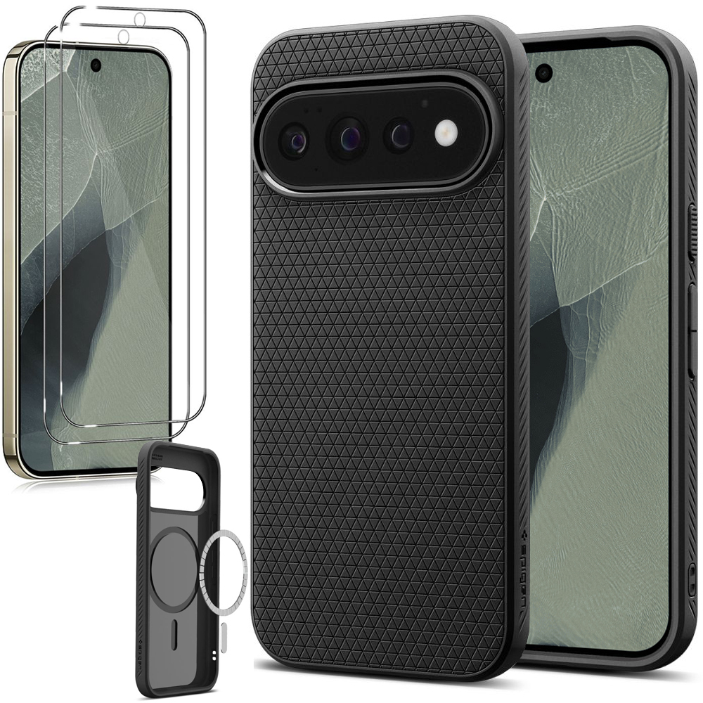 Etui SPIGEN Liquid Air PixelSnap | Matte Black + 2x SZKŁO do Google Pixel 11 Pro XL