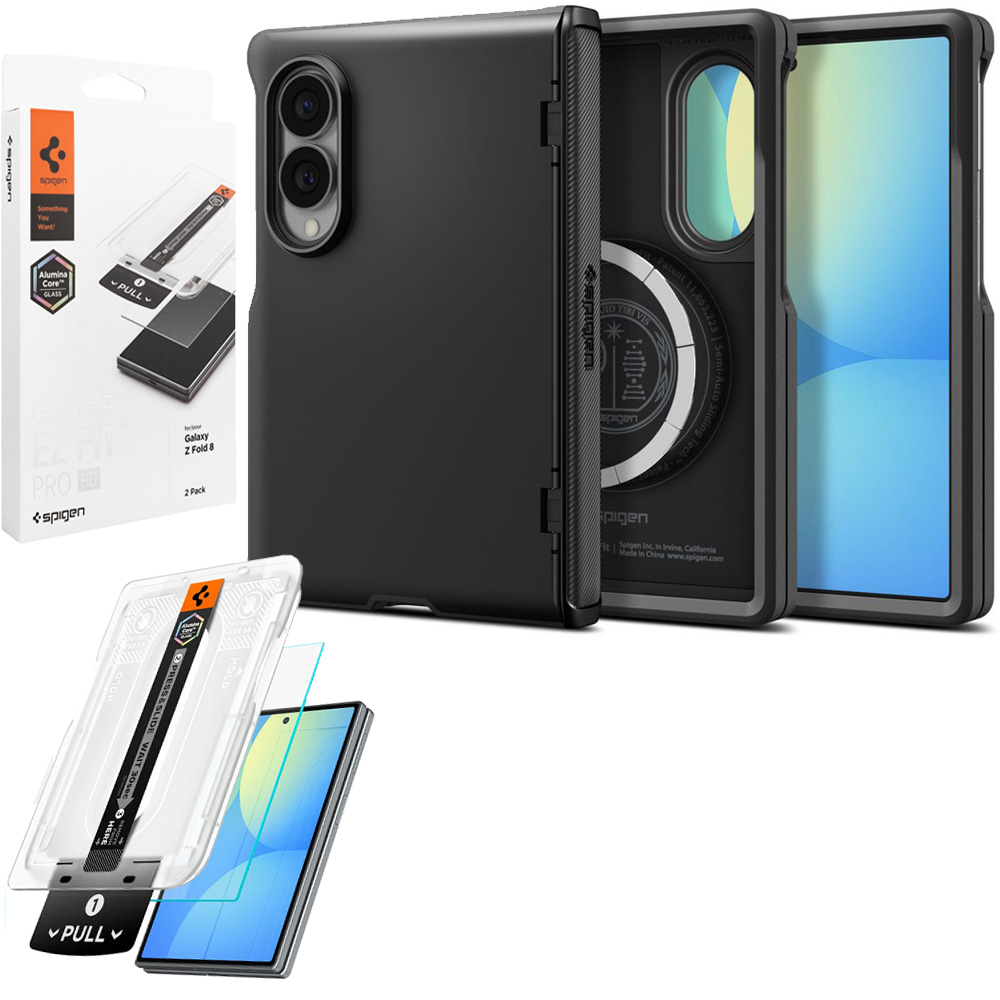 Etui SPIGEN Slim Armor PRO MagSafe | Black + 2x SZKŁO Spigen do Samsung Galaxy Z Fold8