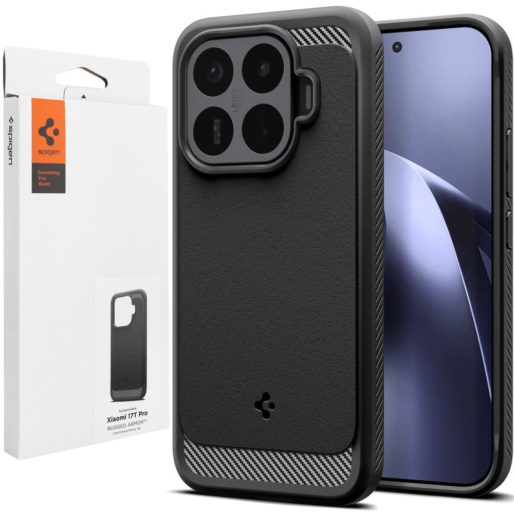 Etui SPIGEN Rugged Armor | Black do Xiaomi 17T Pro