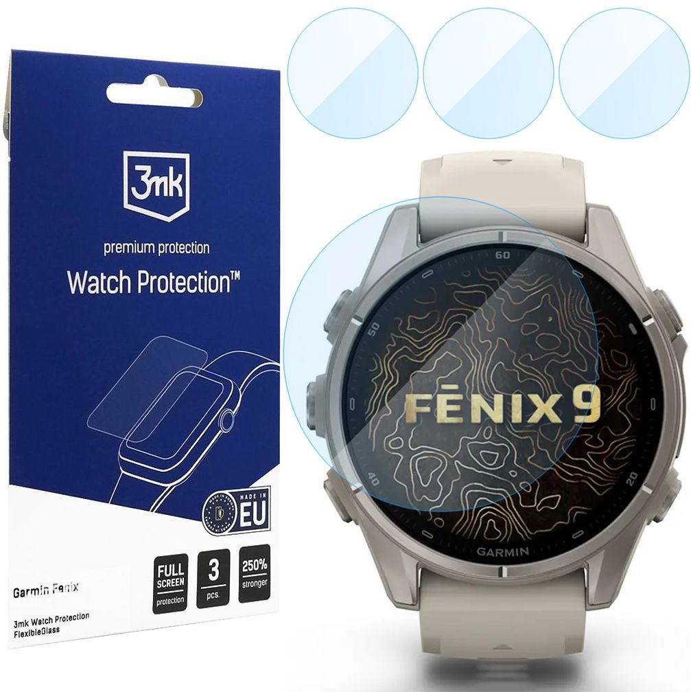 3x Szkło Hybrydowe 3mk Watch Protection do Garmin Fenix 9 43mm