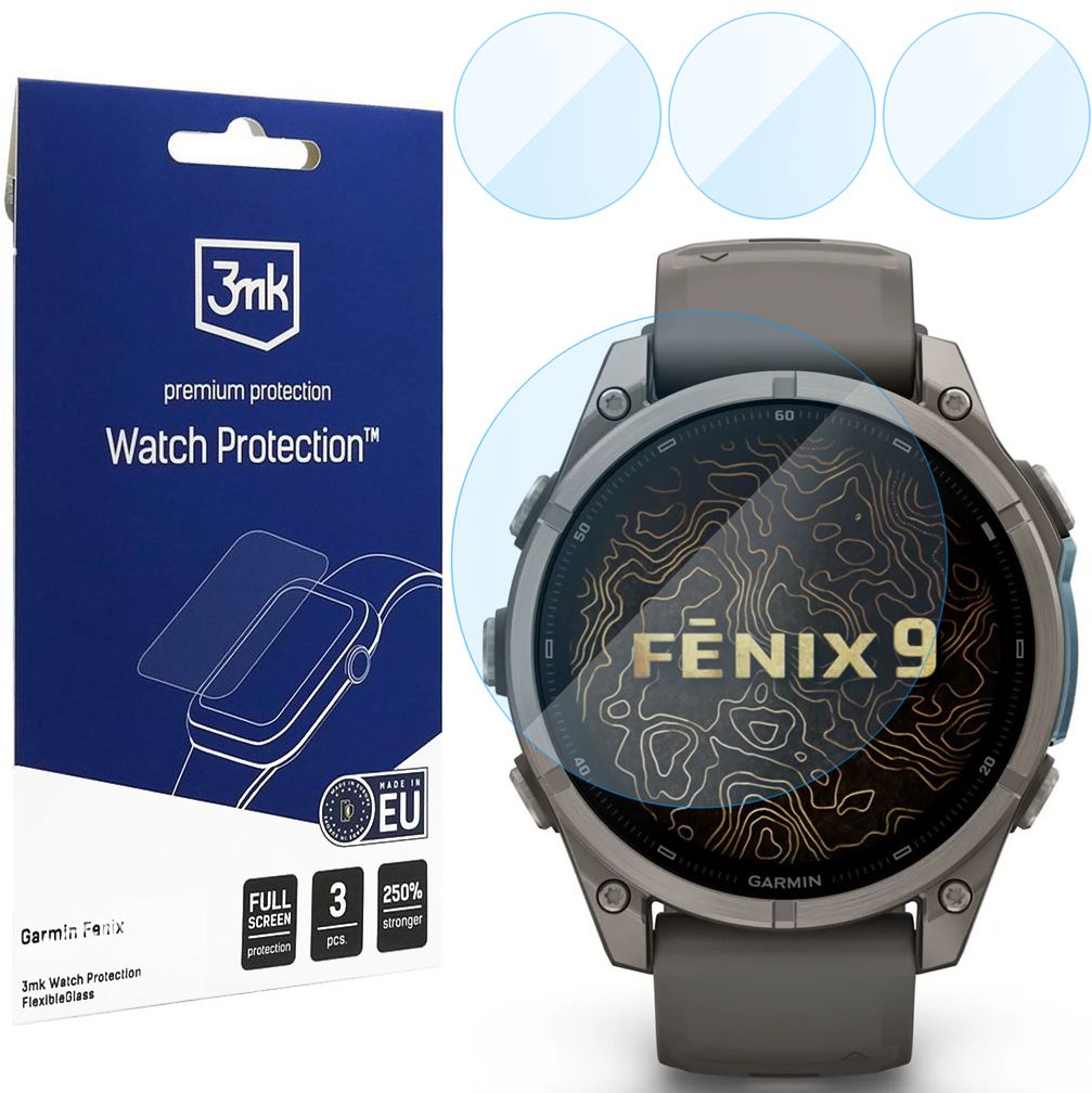 3x Szkło Hybrydowe 3mk Watch Protection do Garmin Fenix 9 47mm