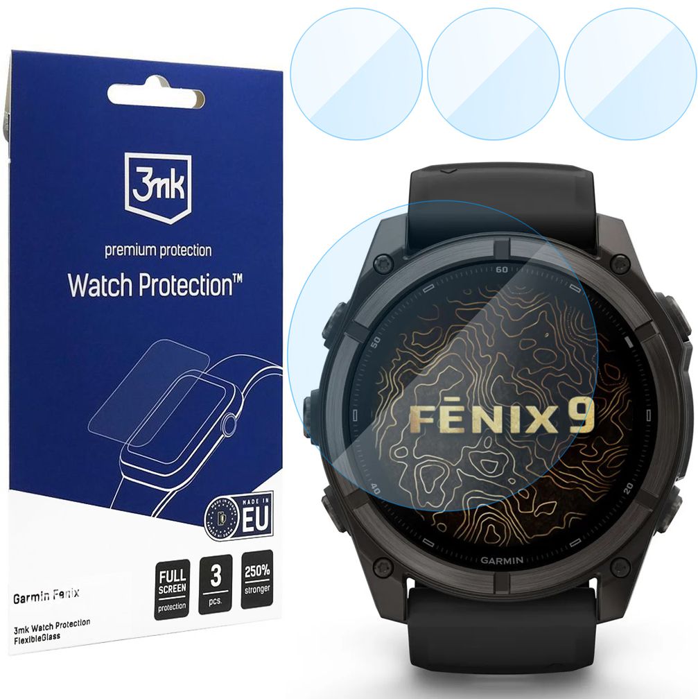 3x Szkło Hybrydowe 3mk Watch Protection do Garmin Fenix 9 51mm